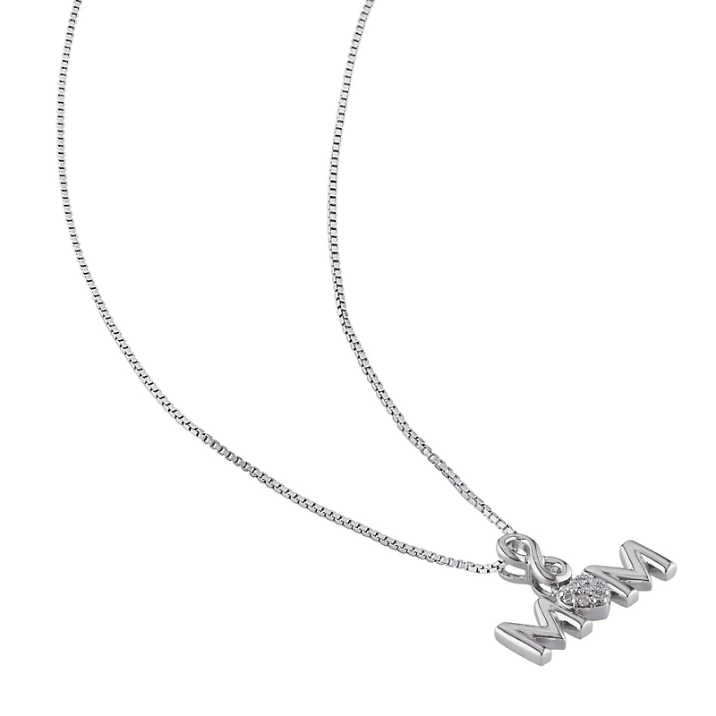 Julianna B Sterling Silver Diamond Infinity Heart Mom Pendant