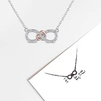 Julianna B Rose Plated Sterling Silver 0.10CTW Diamond Infinity Pendant