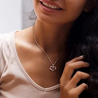 Julianna B Rose Plated Sterling Silver 0.10CTW Diamond Infinity Heart Pendant