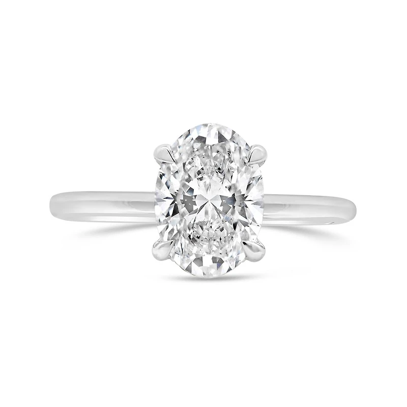 New Brilliance Lab Grown 2.08CTW Oval Diamond Solitaire Ring in 14K White Gold