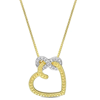 Julianna B 18K Two-Tone Gold Plated Diamond Pendant