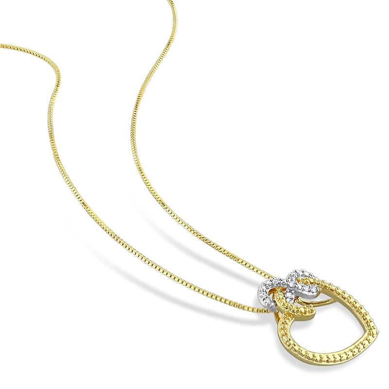 Julianna B 18K Two-Tone Gold Plated Diamond Pendant