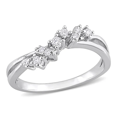 Julianna B Sterling Silver 0.17CTW Diamond Fashion Ring
