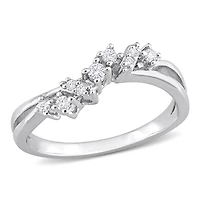 Julianna B Sterling Silver 0.17CTW Diamond Fashion Ring