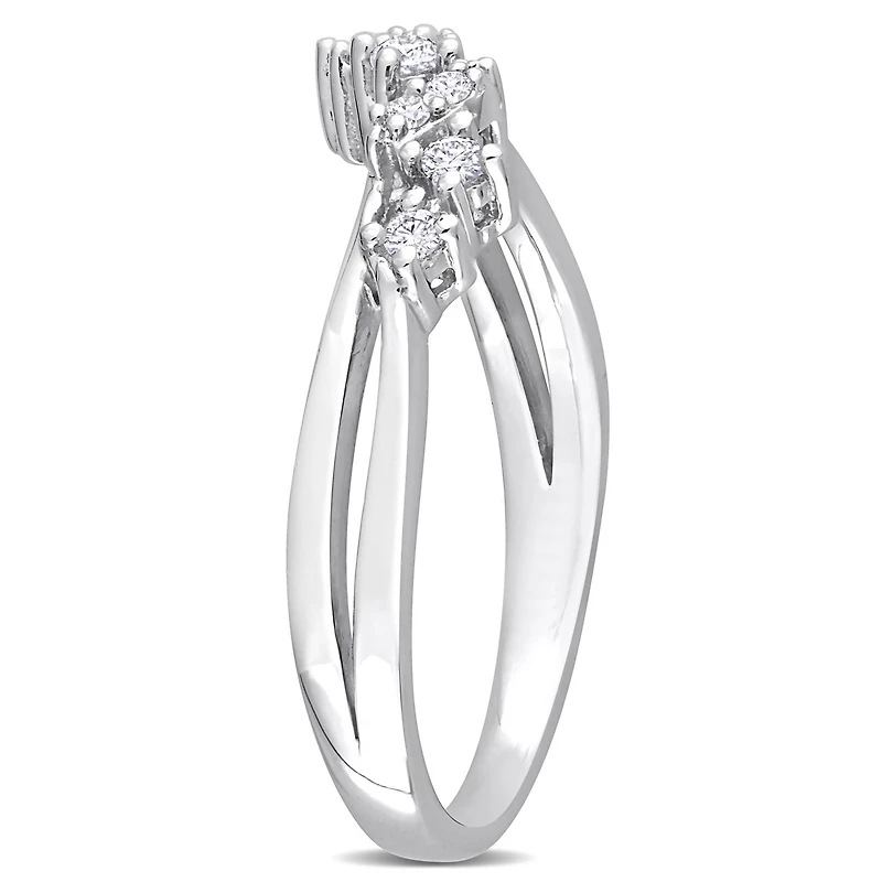 Julianna B Sterling Silver 0.17CTW Diamond Fashion Ring