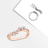 Julianna B Rose Plated Sterling Silver 0.17CTW Diamond Band