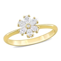 Julianna B 14K Yellow Gold 0.43CTW Diamond Flower Ring