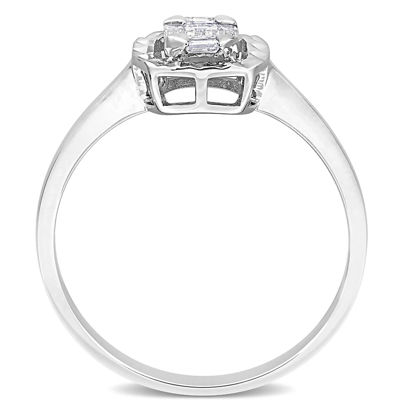 Julianna B 14K White Gold 0.24CTW Square Halo Diamond Ring