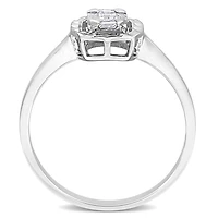 Julianna B 14K White Gold 0.24CTW Square Halo Diamond Ring
