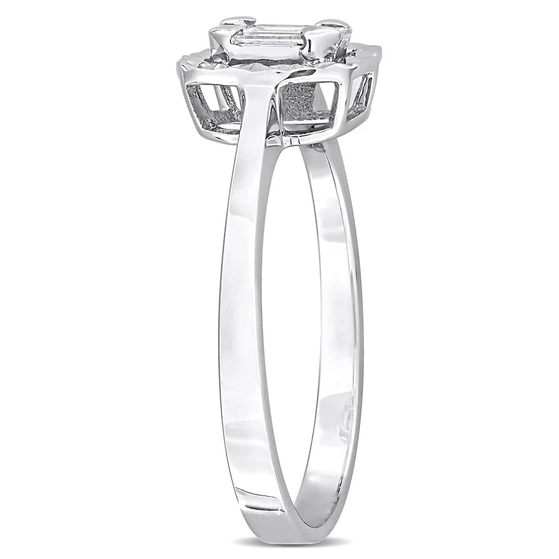Julianna B 14K White Gold 0.24CTW Square Halo Diamond Ring