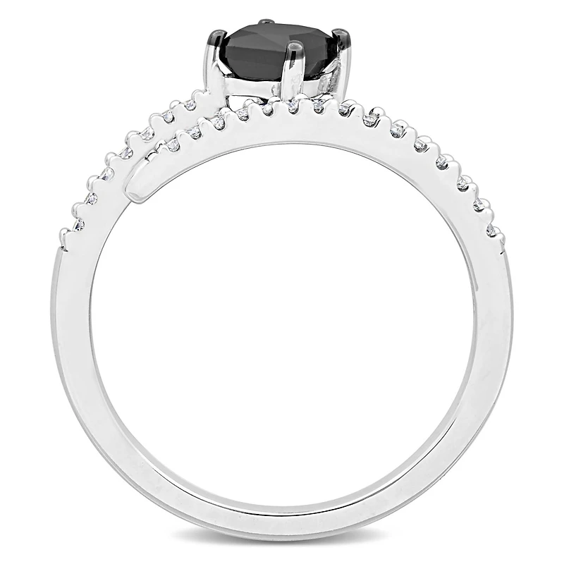 Julianna B 14K White Gold 0.75CTW Square Black Diamond Fashion Ring