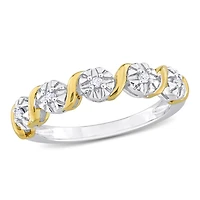 Julianna B Yellow Plated Sterling Silver Diamond Twist Fashion Band