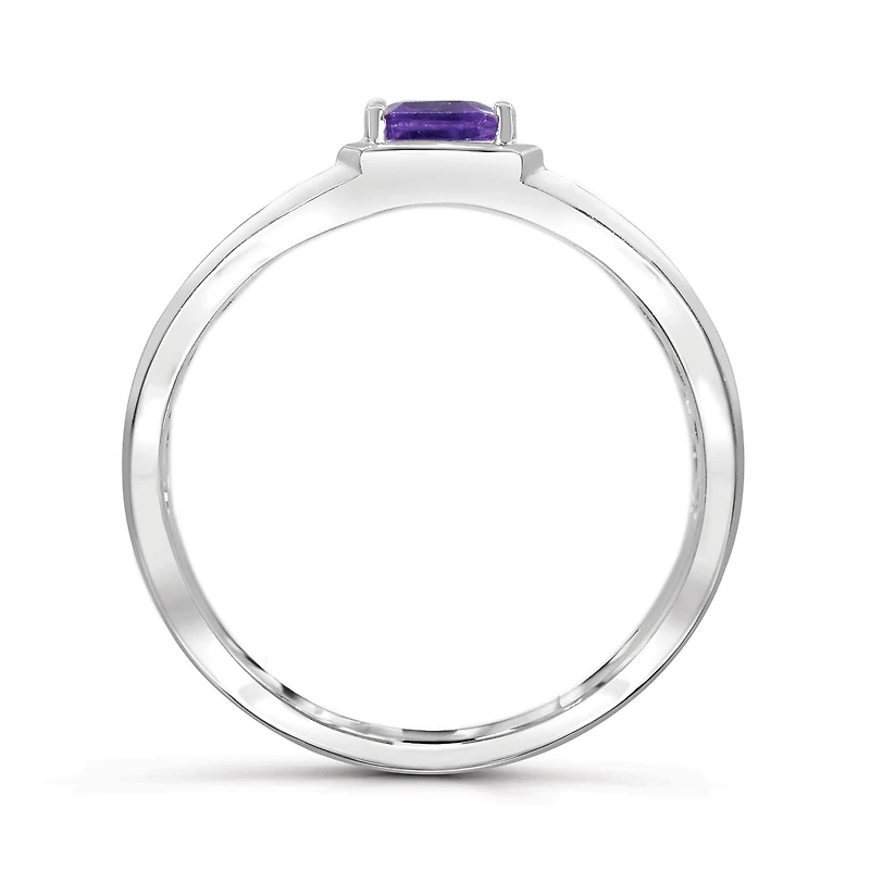 Sterling Silver Amethyst Men's Ring