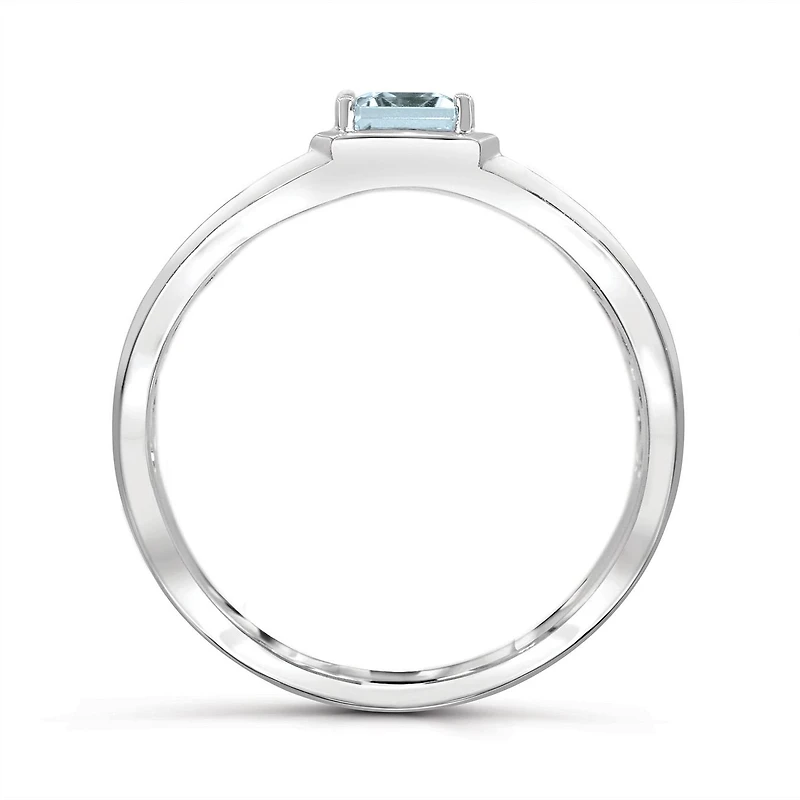 Sterling Silver Aquamarine Men's Ring