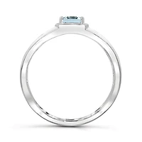 Sterling Silver Aquamarine Men's Ring