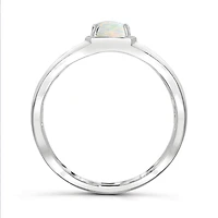 Sterling Silver Opal Men's Ring