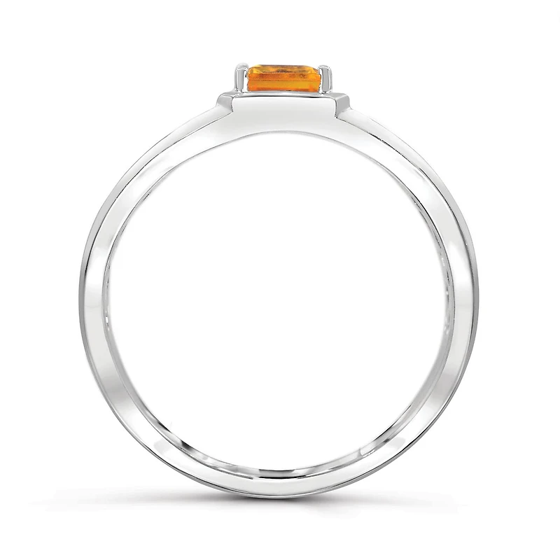 Sterling Silver Citrine Men's Ring