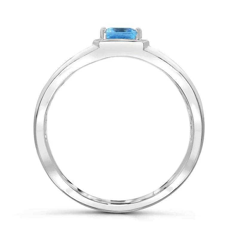 Sterling Silver Swiss Blue Topaz Men's Ring