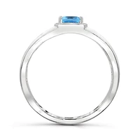 Sterling Silver Swiss Blue Topaz Men's Ring