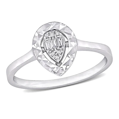 Julianna B 14K White Gold Diamond Pear Fashion Ring