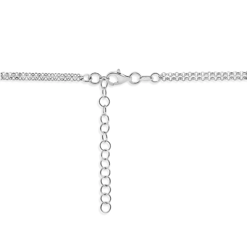 Sterling Silver 16" Hammered Link Necklace