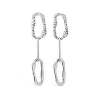 Sterling Silver Hammered Link Drop Earrings