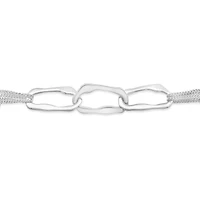 Sterling Silver 7" Hammered Link Bracelet