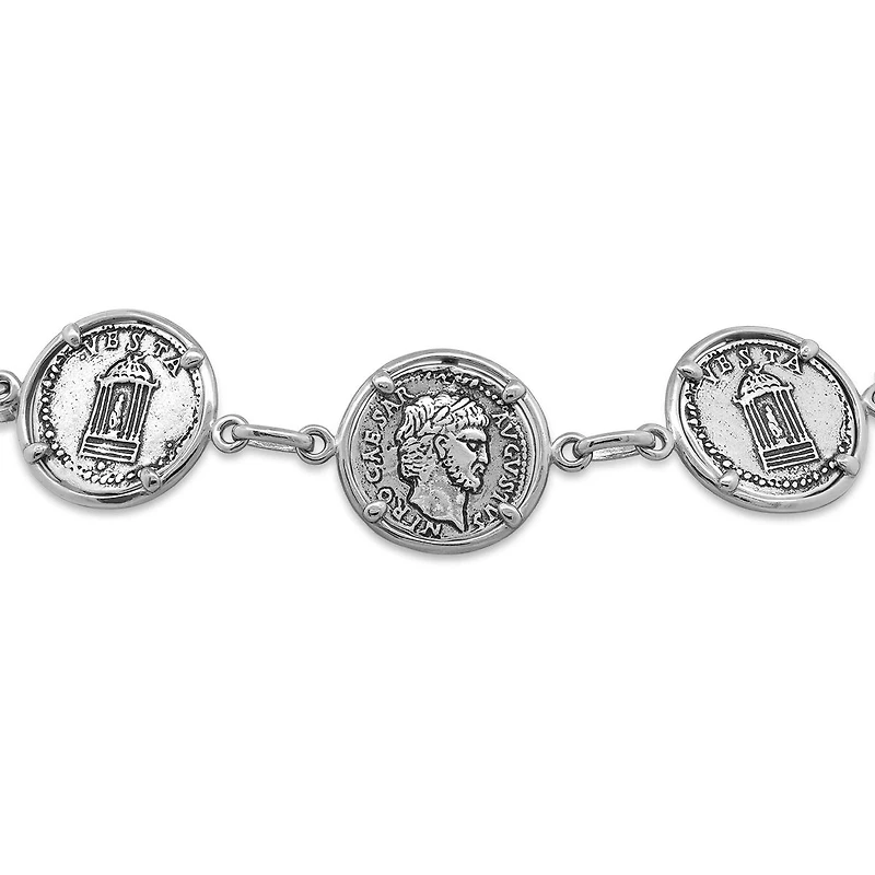 Sterling Silver 7.5" Coin Bracelet