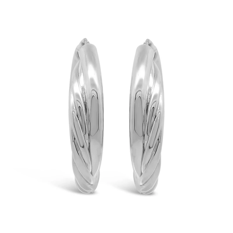 Sterling Silver Large Hoop Earring