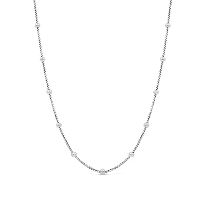 Sterling Silver 18" 2mm Bead Station Chain