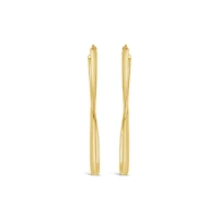 14K Yellow Gold Diamond Shape Hoop Earring