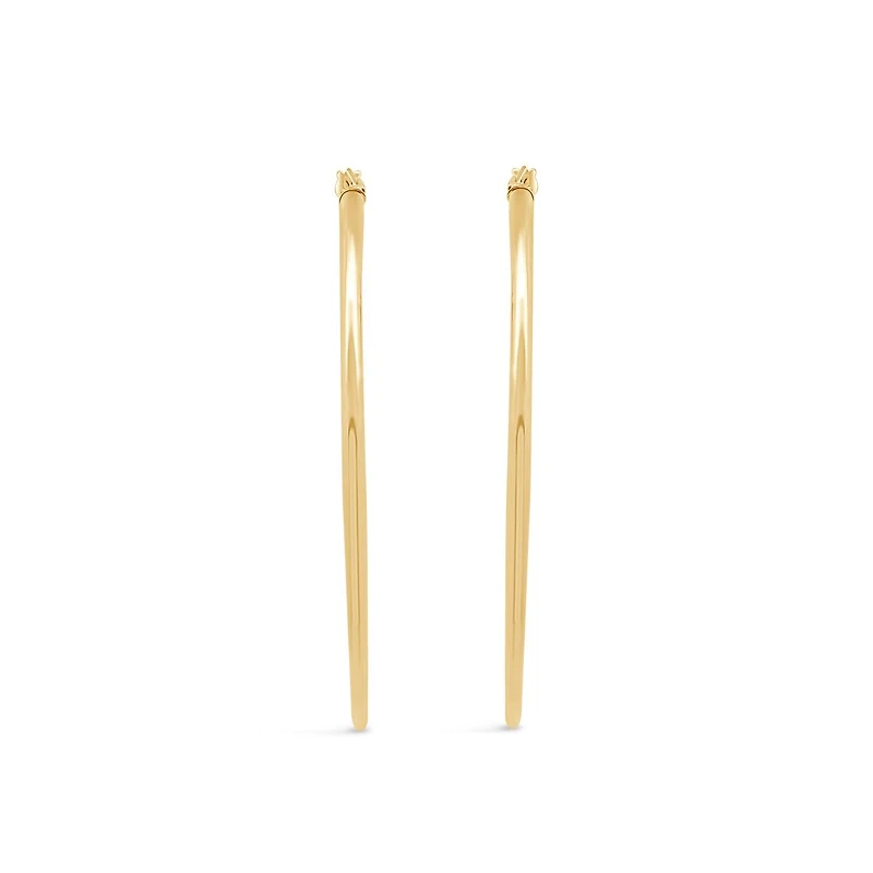 14K Yellow Gold Triangular Shaped Hoop Earring