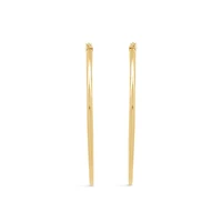 14K Yellow Gold Triangular Shaped Hoop Earring