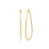 14K Yellow Gold Triangular Shaped Hoop Earring