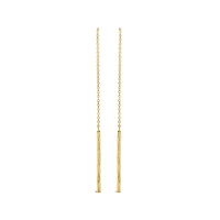 10K Yellow Gold Diamond Cut Mirror Chain Earrings