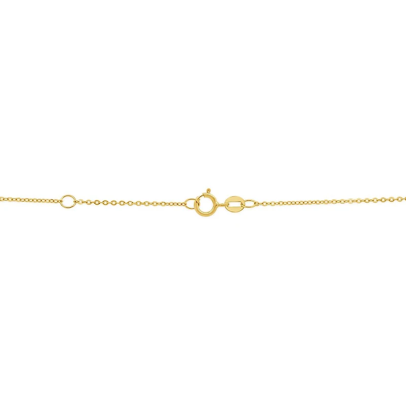 14K Yellow Gold Geometric Drop 17" + 1" Pendant