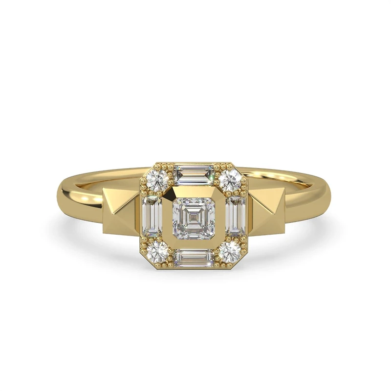 Lands Collection Modern Electrum Canadian 0.31CTW Diamond Fashion Ring Size 7