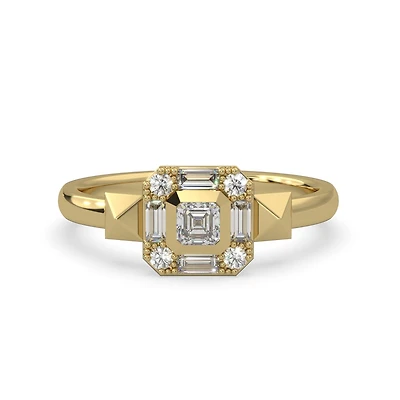 Lands Collection Modern Electrum Canadian 0.31CTW Diamond Fashion Ring Size 7