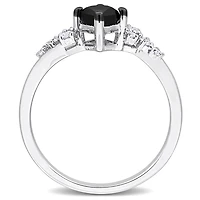 Julianna B 14K White Gold 0.73CTW Black Princess Diamond Fashion Ring