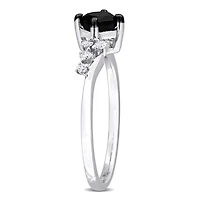Julianna B 14K White Gold 0.73CTW Black Princess Diamond Fashion Ring