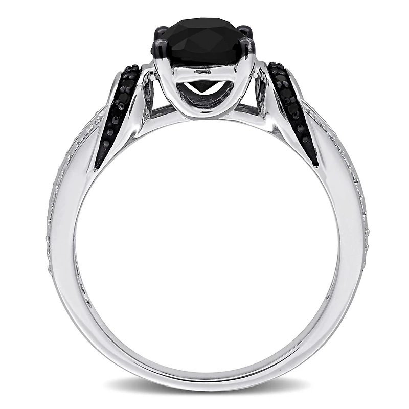 Julianna B 14K White Gold 2.25CTW Black Oval Diamond Fashion Ring