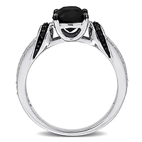 Julianna B 14K White Gold 2.25CTW Black Oval Diamond Fashion Ring