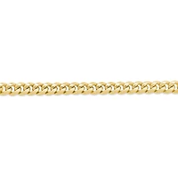 10K Yellow Gold 5.25mm 22" Semi Solid Miami Cuban Chain