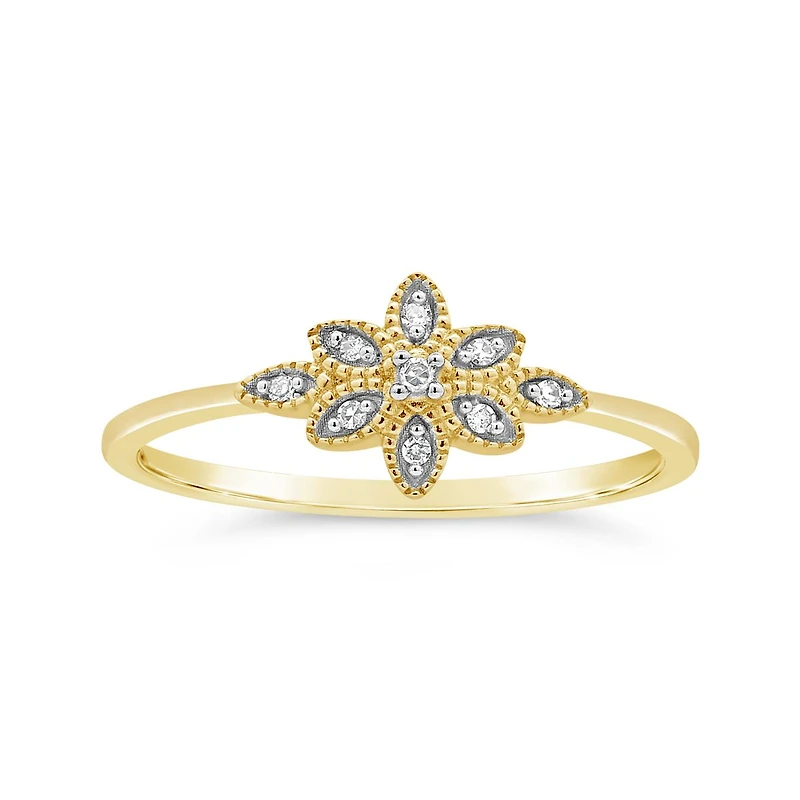 Diamond Fashion Ring in 10K Yellow Gold