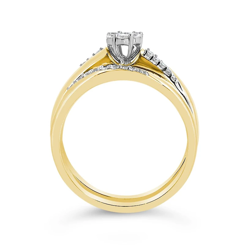 0.25CTW Diamond Bridal Set in 10K Yellow Gold