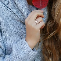 Julianna B 14K White Gold 0.95CTW Diamond Three Row Fashion Ring