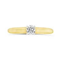 0.20CT Diamond Solitaire Ring in 14K Yellow and White Gold