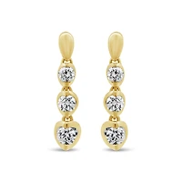 Glacier Fire Canadian 0.50CTW Diamond Three Stone Earrings in 10K Yellow Gold