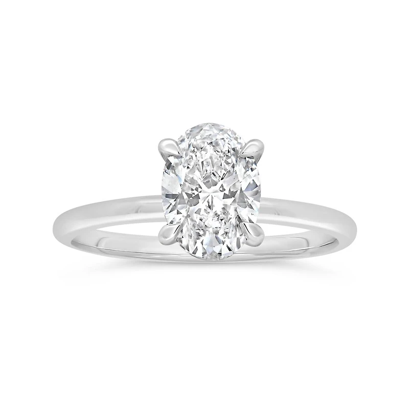 New Brilliance Lab Grown 1.57CTW Oval Diamond Solitaire Ring in 14K White Gold
