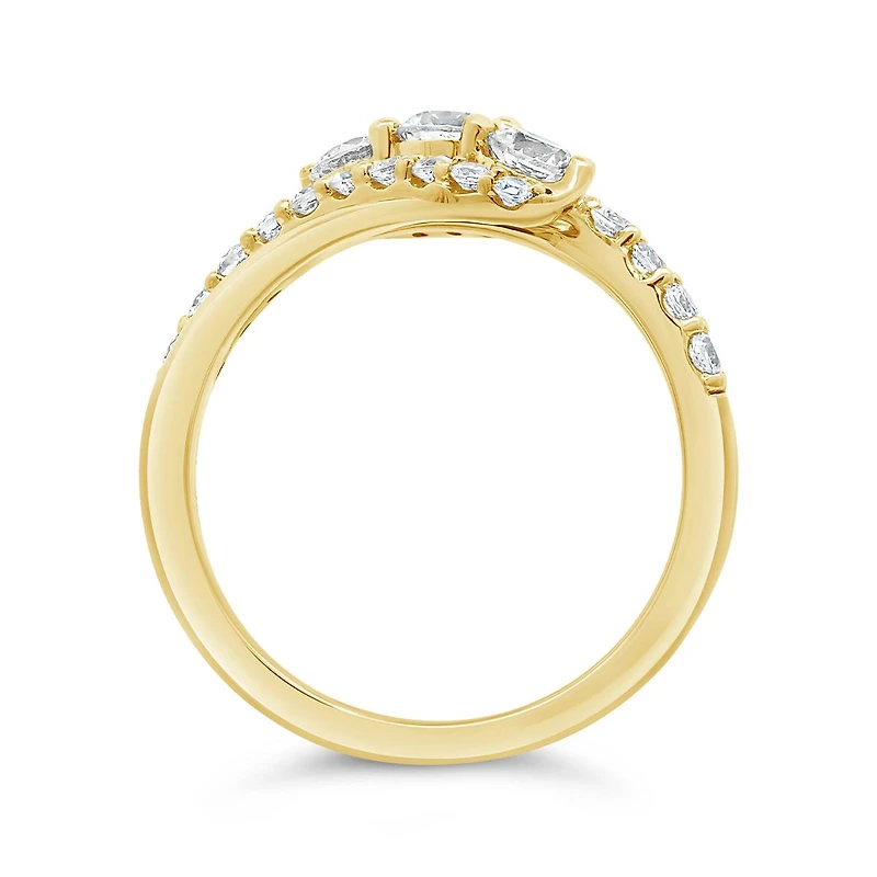 1.00CTW Diamond Trinity Ring in 10K Yellow Gold